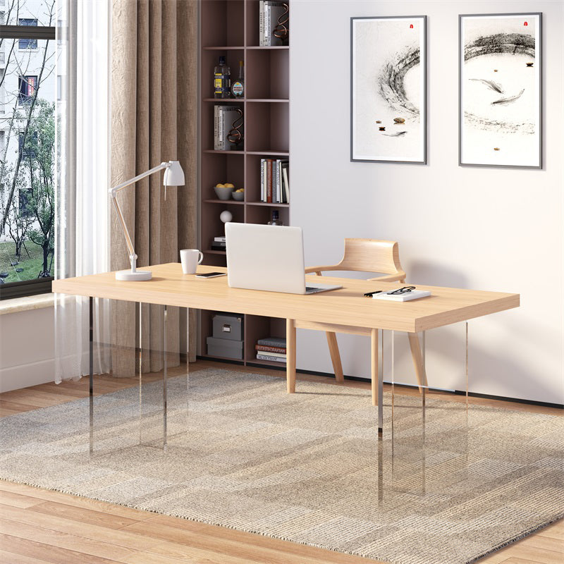 Modern Bedroom Study Table Rectangular Shaped Fixed Working Desk