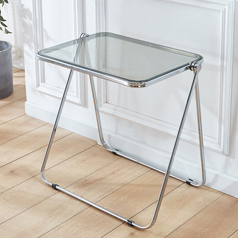 Acrylic Curved Writing Desk Folding Contemporary Desk 25.2"L x 19.7"W x 27.6"H