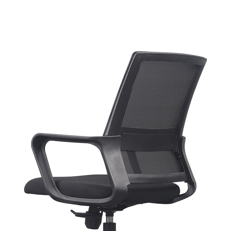 Fixed Arms Office Chair Microfiber Desk High Back Chair Wheels Lumbar Support