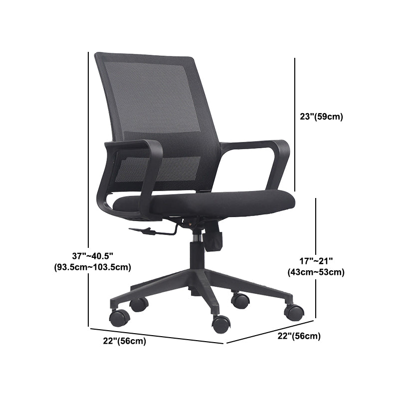 Fixed Arms Office Chair Microfiber Desk High Back Chair Wheels Lumbar Support