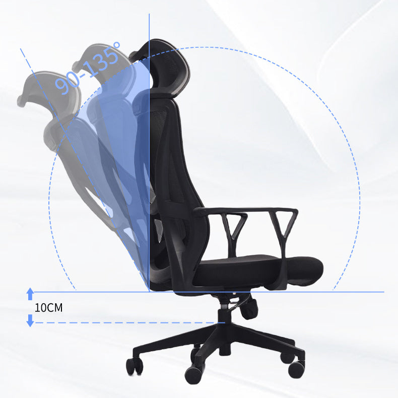 Contemporary Adjustable Microfiber Arm Chair Task High Back Chair