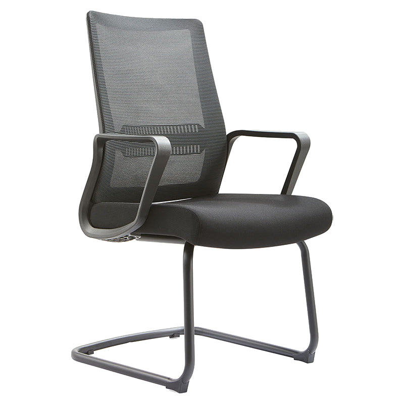 Contemporary Office Chair Fixed Arms No Distressing Arm Chair