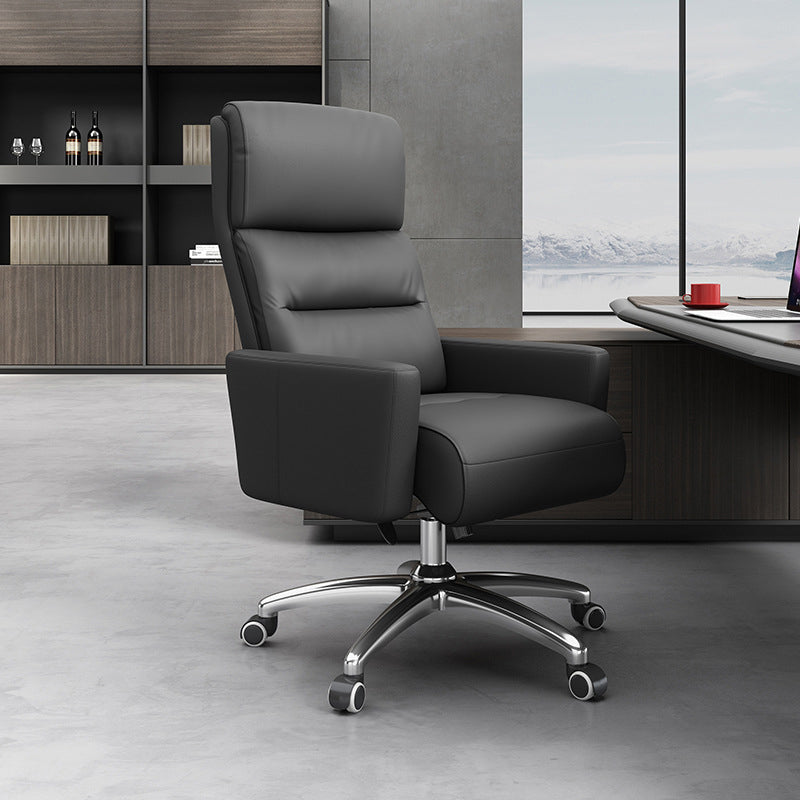 Modern Fixed Arms Chair  Height-adjustable Office Chair with Wheels