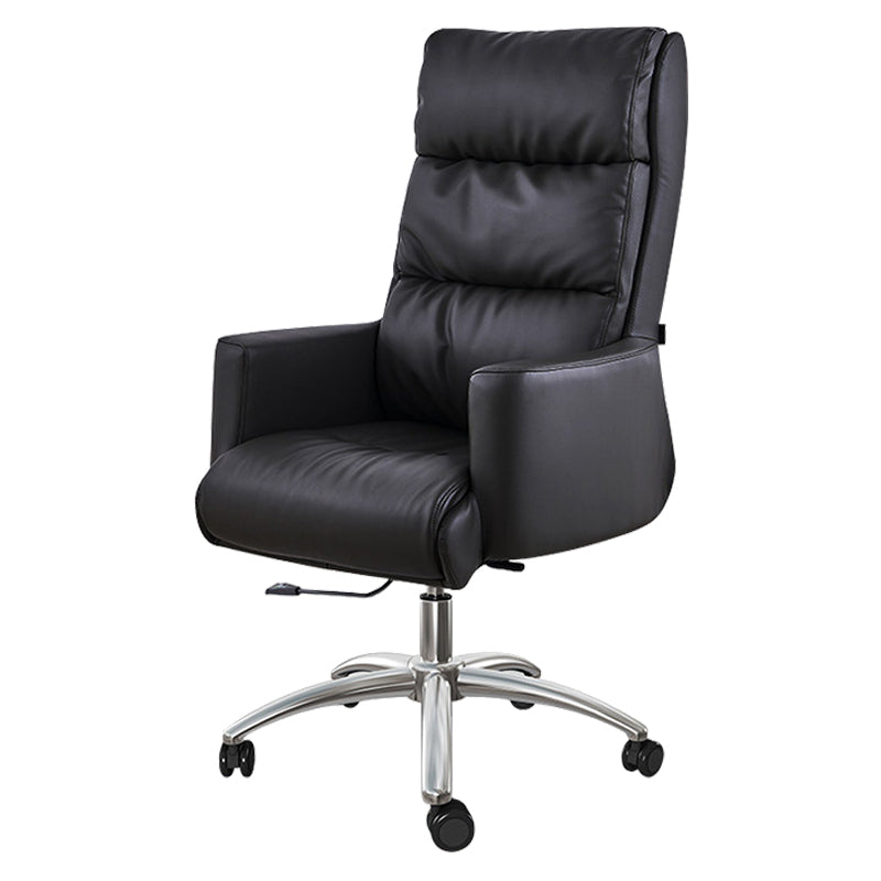 Modern Fixed Arms Chair  Height-adjustable Office Chair with Wheels