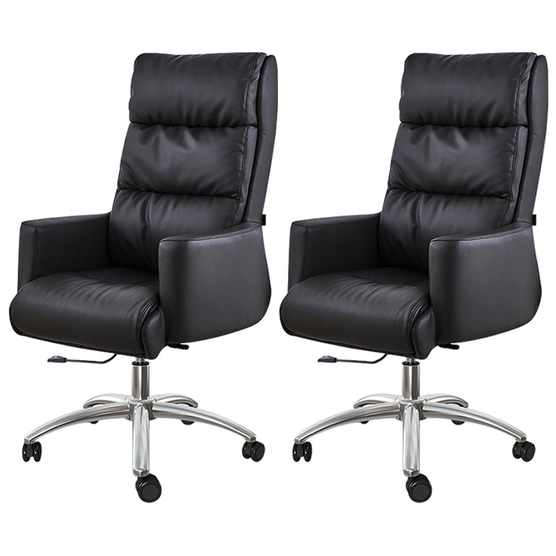 Modern Fixed Arms Chair  Height-adjustable Office Chair with Wheels