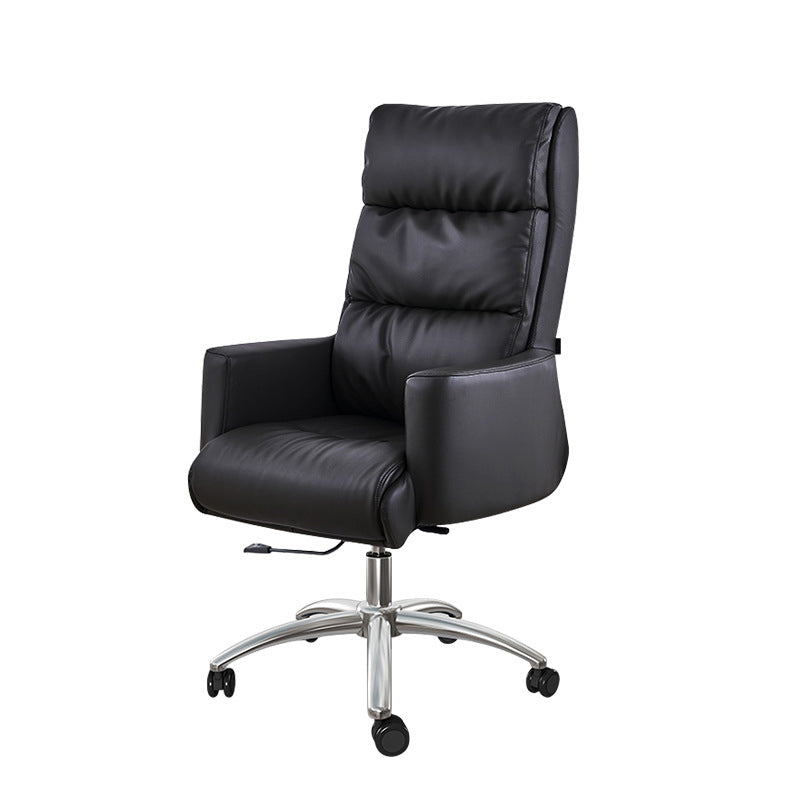 Modern Fixed Arms Chair  Height-adjustable Office Chair with Wheels