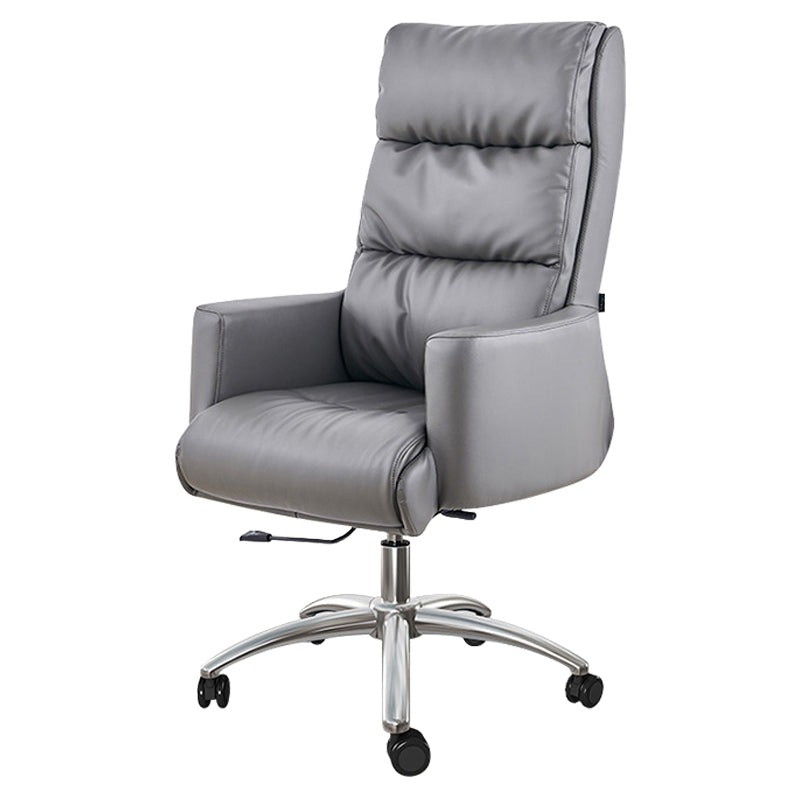 Modern Fixed Arms Chair  Height-adjustable Office Chair with Wheels