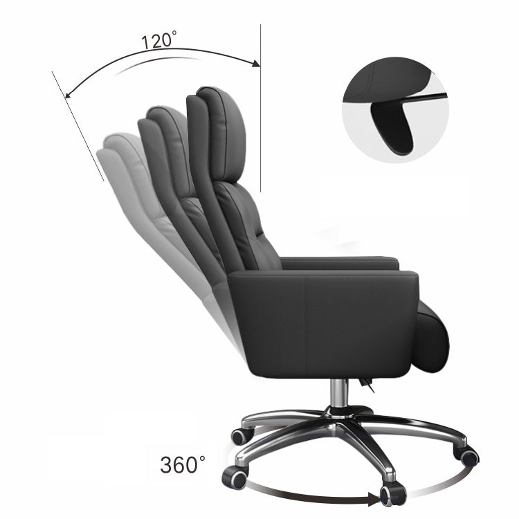 Modern Fixed Arms Chair  Height-adjustable Office Chair with Wheels