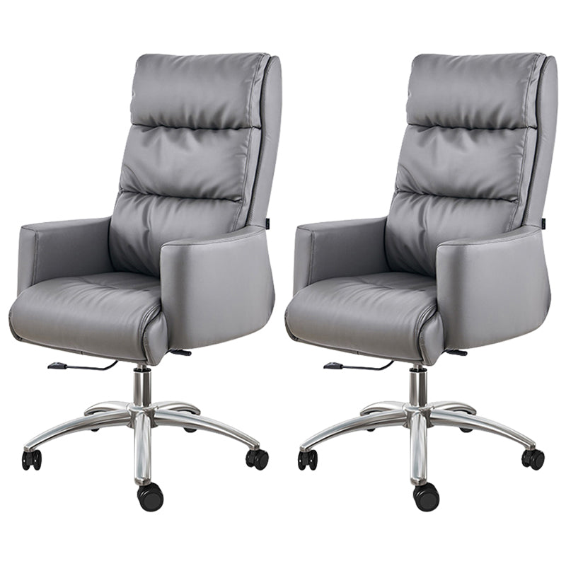 Modern Fixed Arms Chair  Height-adjustable Office Chair with Wheels