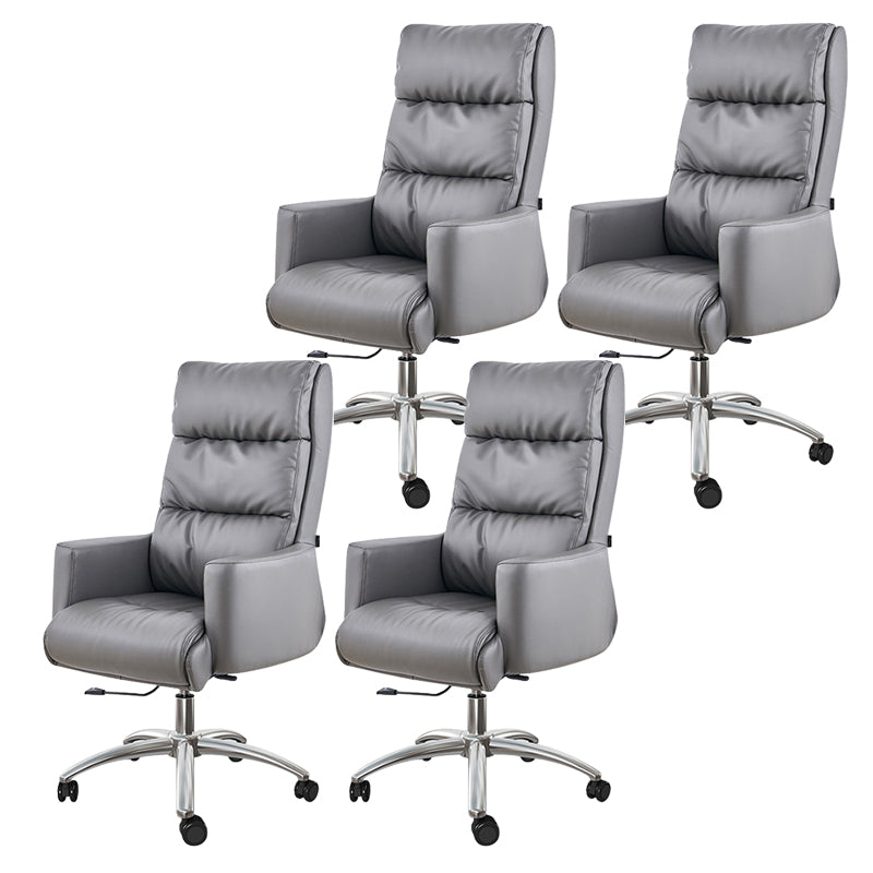 Modern Fixed Arms Chair  Height-adjustable Office Chair with Wheels