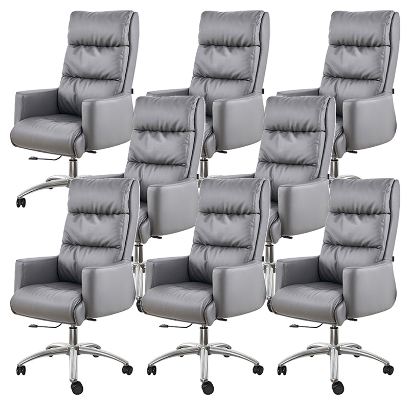 Modern Fixed Arms Chair  Height-adjustable Office Chair with Wheels