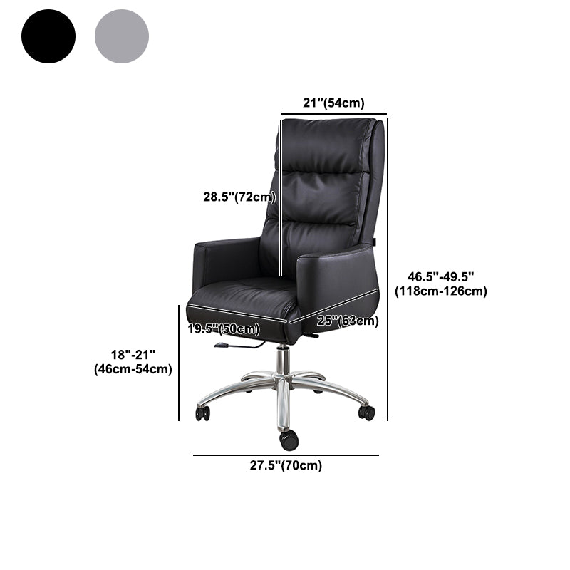 Modern Fixed Arms Chair  Height-adjustable Office Chair with Wheels