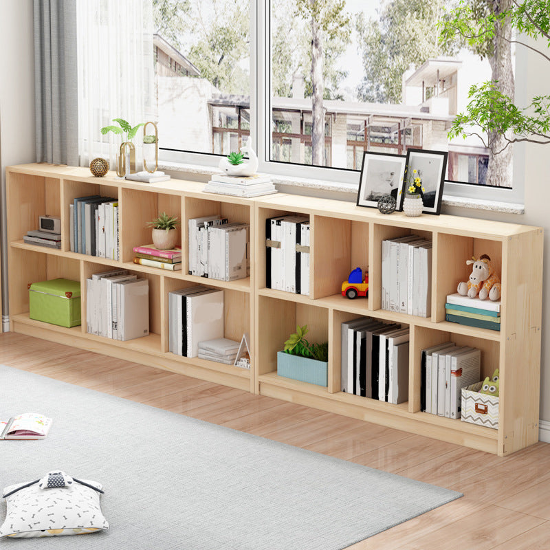 Contemporary Shelf Bookcase Wooden Closed Back Bookshelf for Home