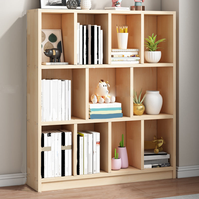 Contemporary Shelf Bookcase Wooden Closed Back Bookshelf for Home