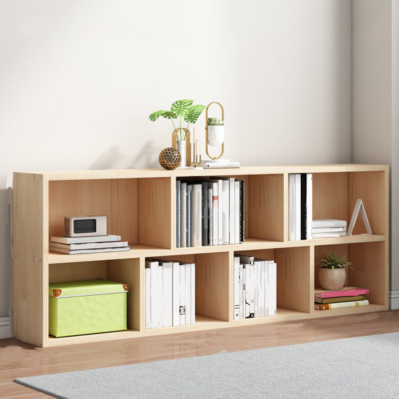 Contemporary Shelf Bookcase Wooden Closed Back Bookshelf for Home