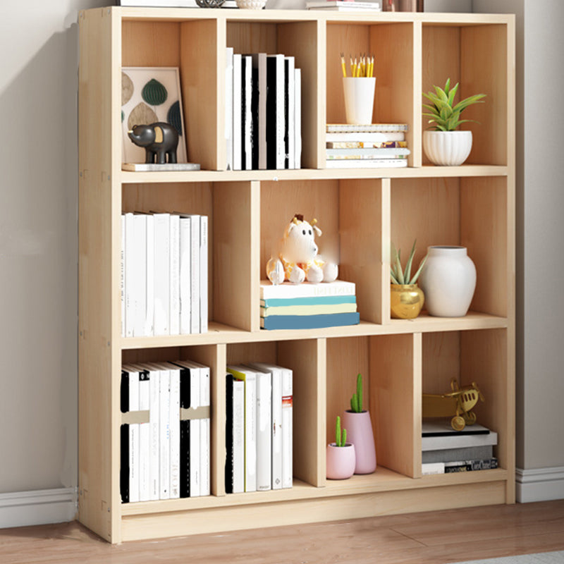 Contemporary Shelf Bookcase Wooden Closed Back Bookshelf for Home