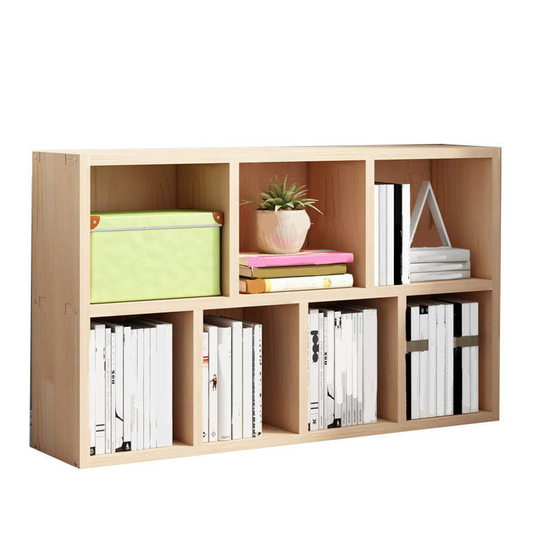 Contemporary Shelf Bookcase Wooden Closed Back Bookshelf for Home