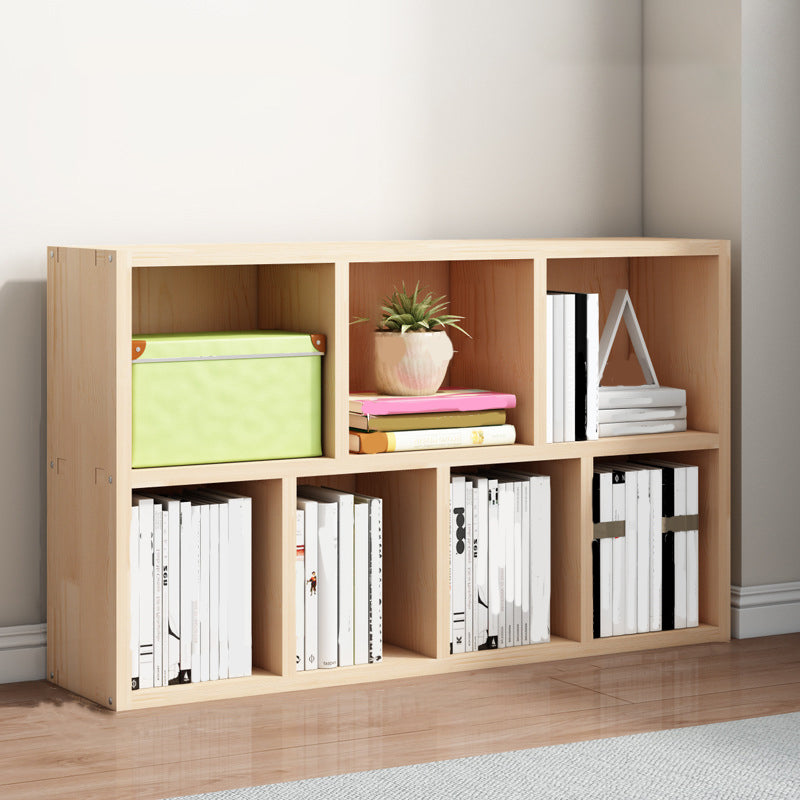 Contemporary Shelf Bookcase Wooden Closed Back Bookshelf for Home