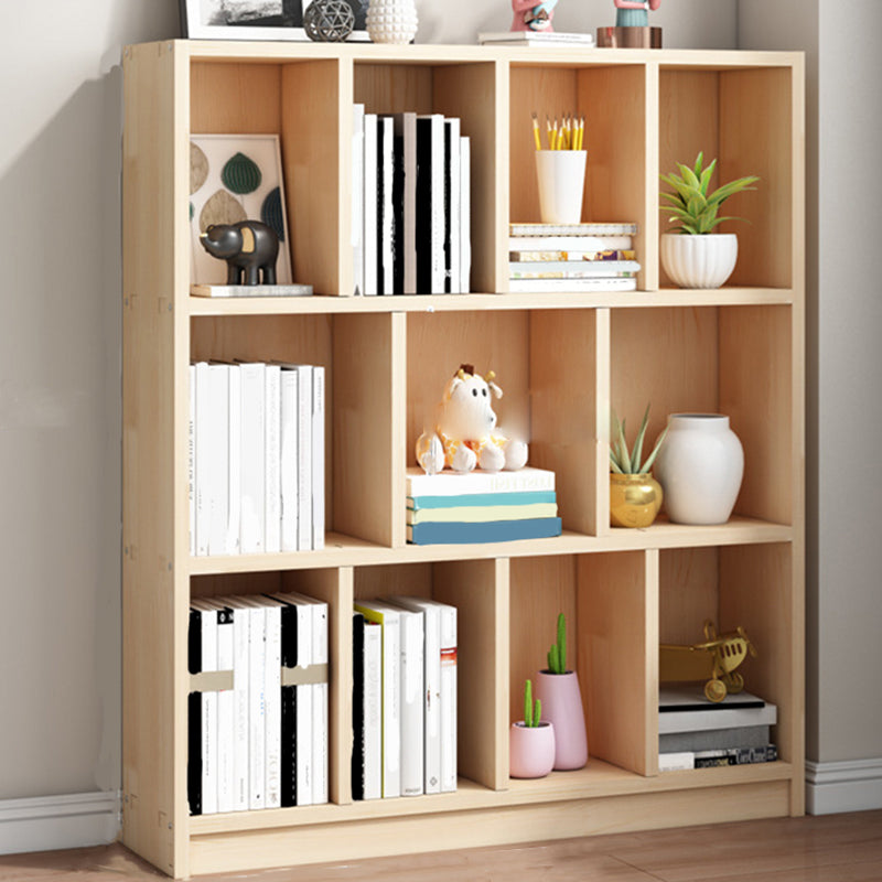 Contemporary Shelf Bookcase Wooden Closed Back Bookshelf for Home