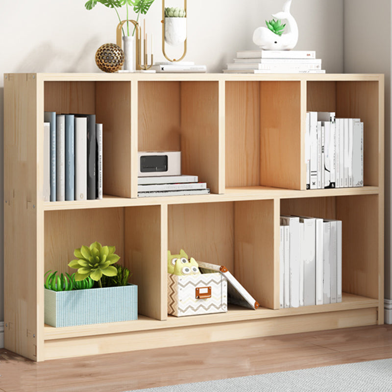 Contemporary Shelf Bookcase Wooden Closed Back Bookshelf for Home