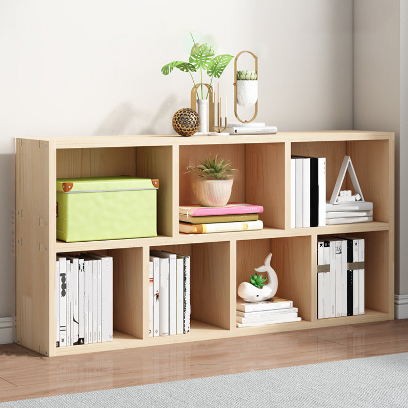 Contemporary Shelf Bookcase Wooden Closed Back Bookshelf for Home