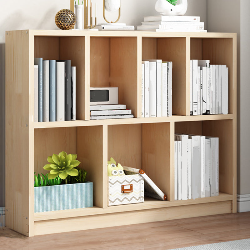 Contemporary Shelf Bookcase Wooden Closed Back Bookshelf for Home