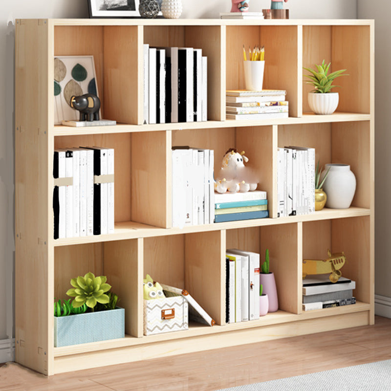 Contemporary Shelf Bookcase Wooden Closed Back Bookshelf for Home