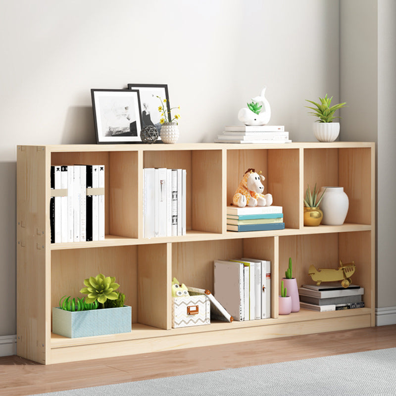 Contemporary Shelf Bookcase Wooden Closed Back Bookshelf for Home