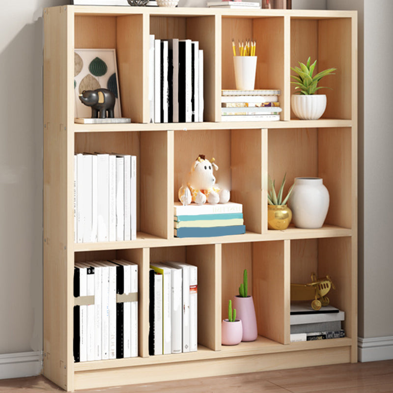 Contemporary Shelf Bookcase Wooden Closed Back Bookshelf for Home