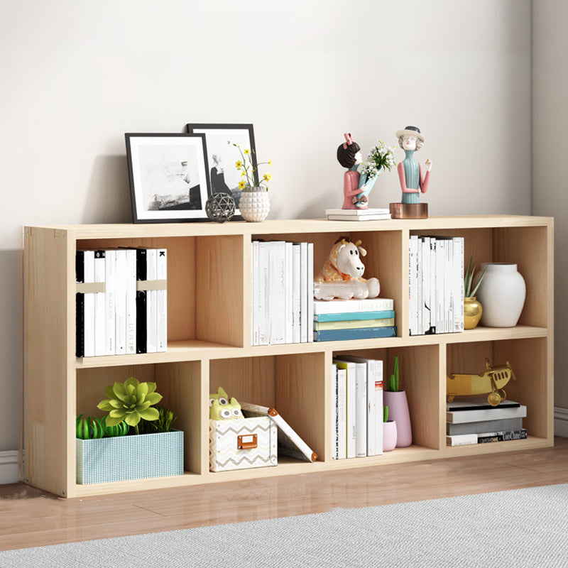 Contemporary Shelf Bookcase Wooden Closed Back Bookshelf for Home