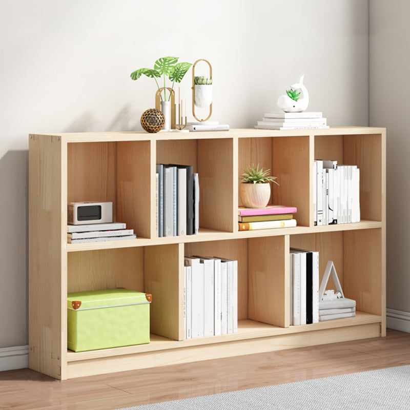 Contemporary Shelf Bookcase Wooden Closed Back Bookshelf for Home