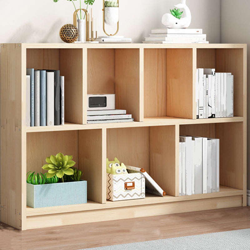 Contemporary Shelf Bookcase Wooden Closed Back Bookshelf for Home