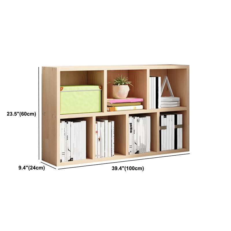 Contemporary Shelf Bookcase Wooden Closed Back Bookshelf for Home