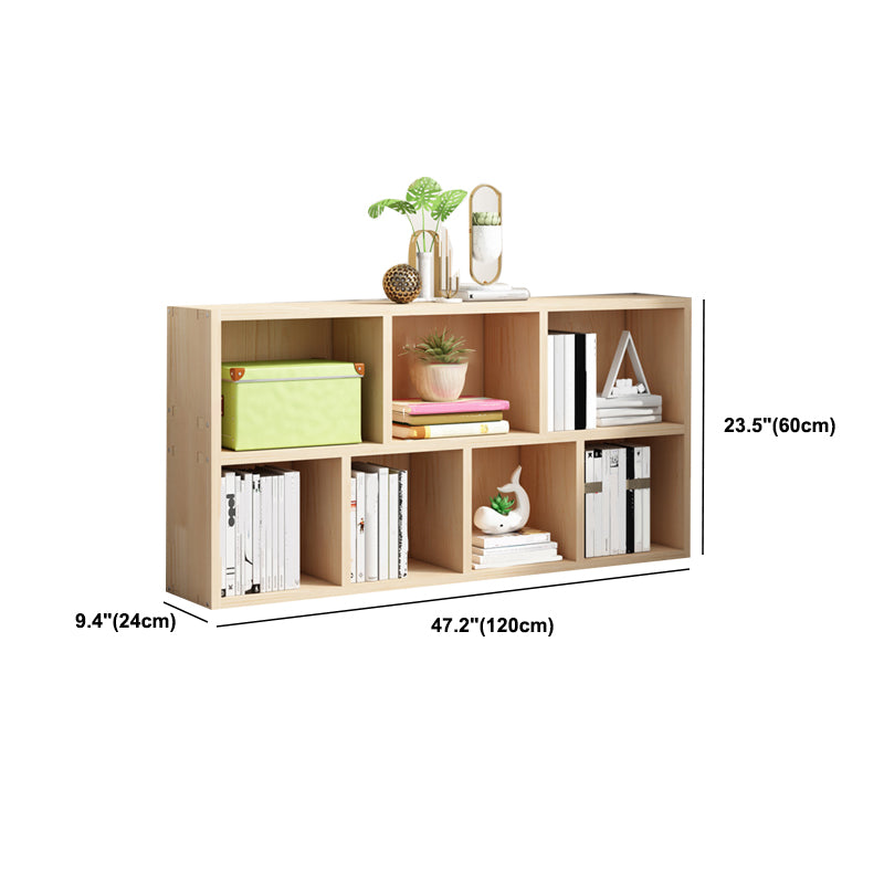 Contemporary Shelf Bookcase Wooden Closed Back Bookshelf for Home