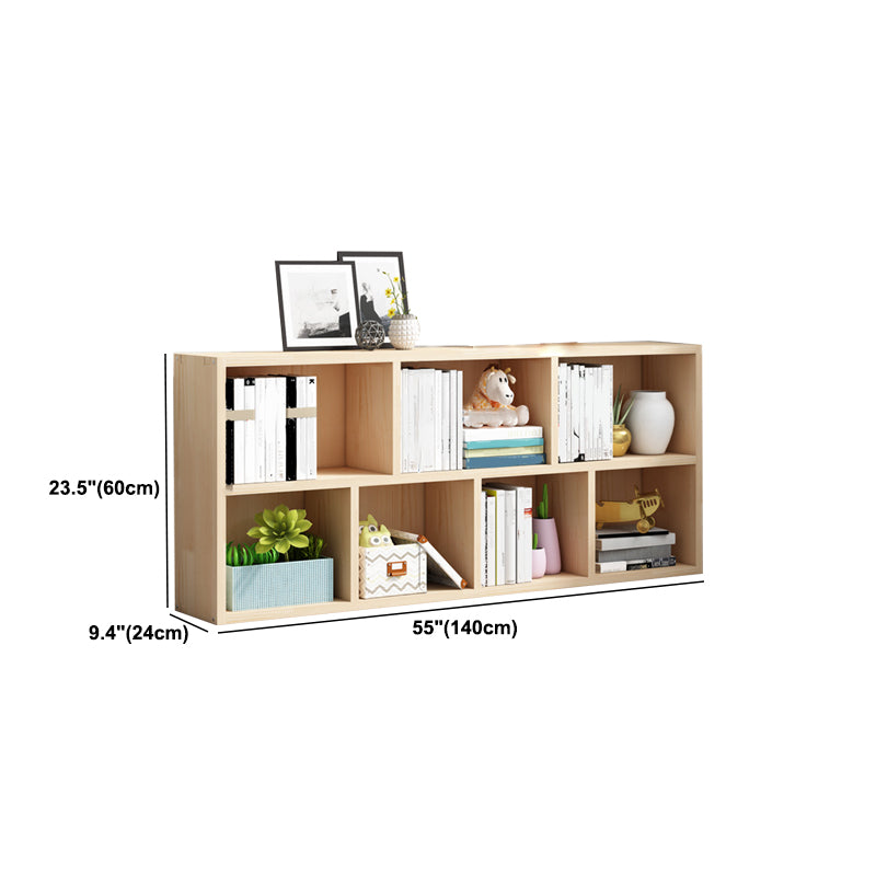 Contemporary Shelf Bookcase Wooden Closed Back Bookshelf for Home