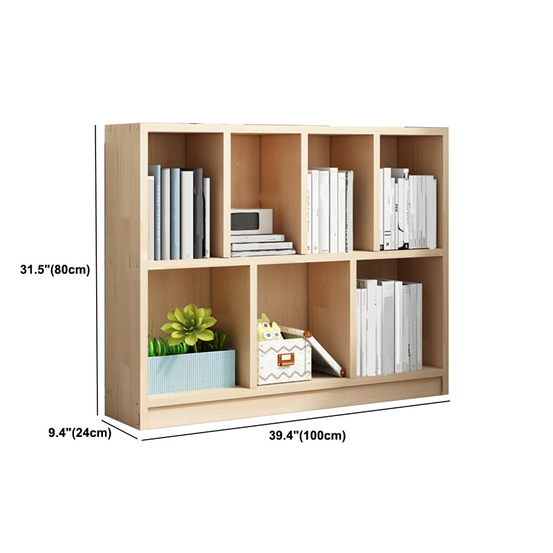 Contemporary Shelf Bookcase Wooden Closed Back Bookshelf for Home