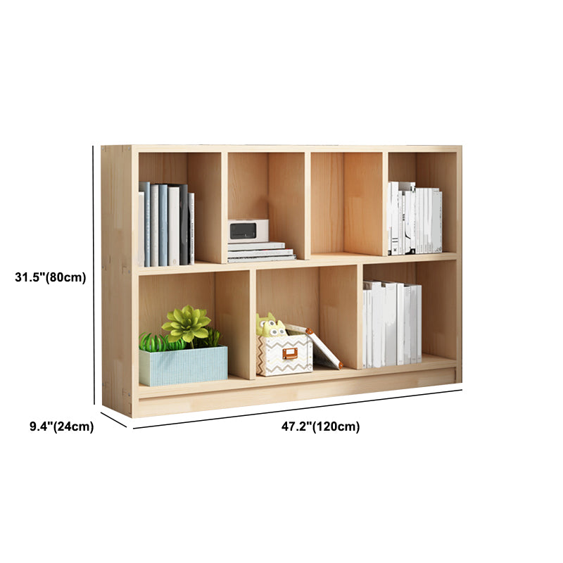 Contemporary Shelf Bookcase Wooden Closed Back Bookshelf for Home