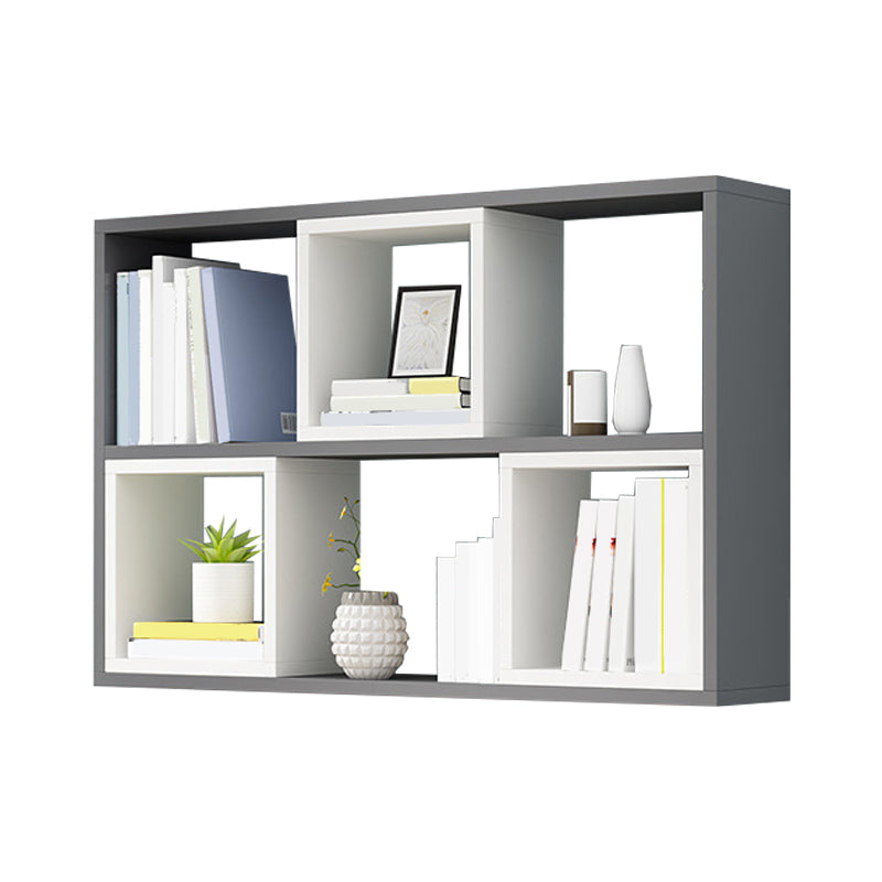 Modern Wall Mounted Shelf Bookcase Engineered Wood Home Bookshelf