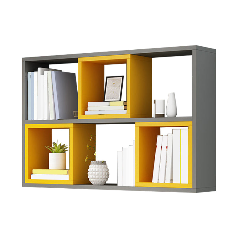 Modern Wall Mounted Shelf Bookcase Engineered Wood Home Bookshelf