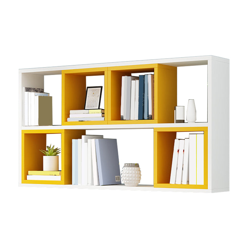 Modern Wall Mounted Shelf Bookcase Engineered Wood Home Bookshelf