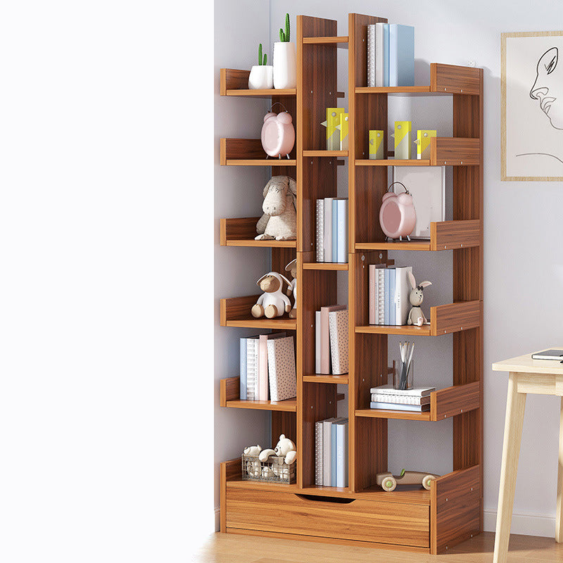 Modern Open Back Shelf Bookcase Engineered Wood Book Shelf for Study Room