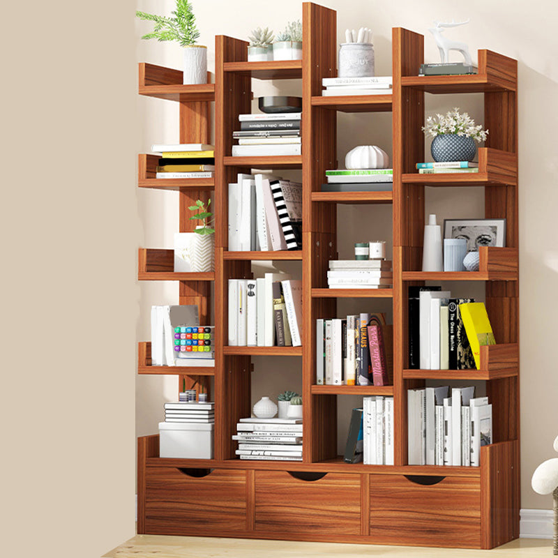 Modern Open Back Shelf Bookcase Engineered Wood Book Shelf for Study Room