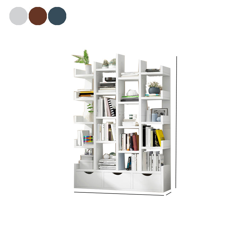 Modern Open Back Shelf Bookcase Engineered Wood Book Shelf for Study Room