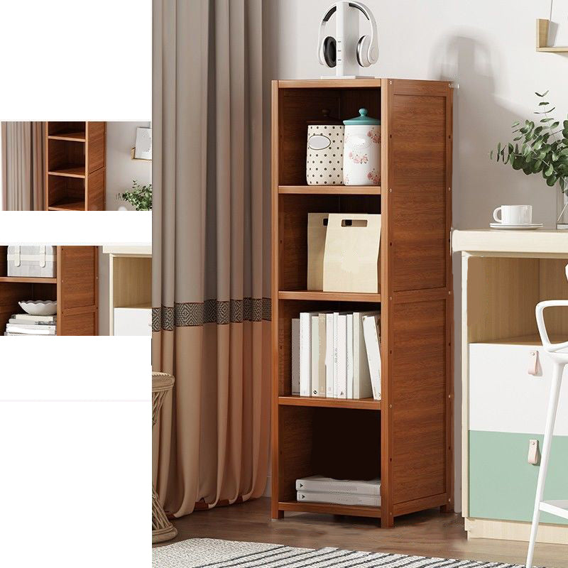 Modern Solid Bamboo Bookcase Stackable Bookshelf for Home Office