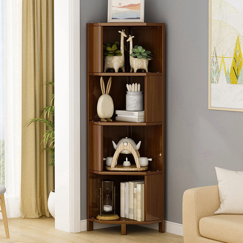 Modern Solid Bamboo Bookcase Stackable Bookshelf for Home Office