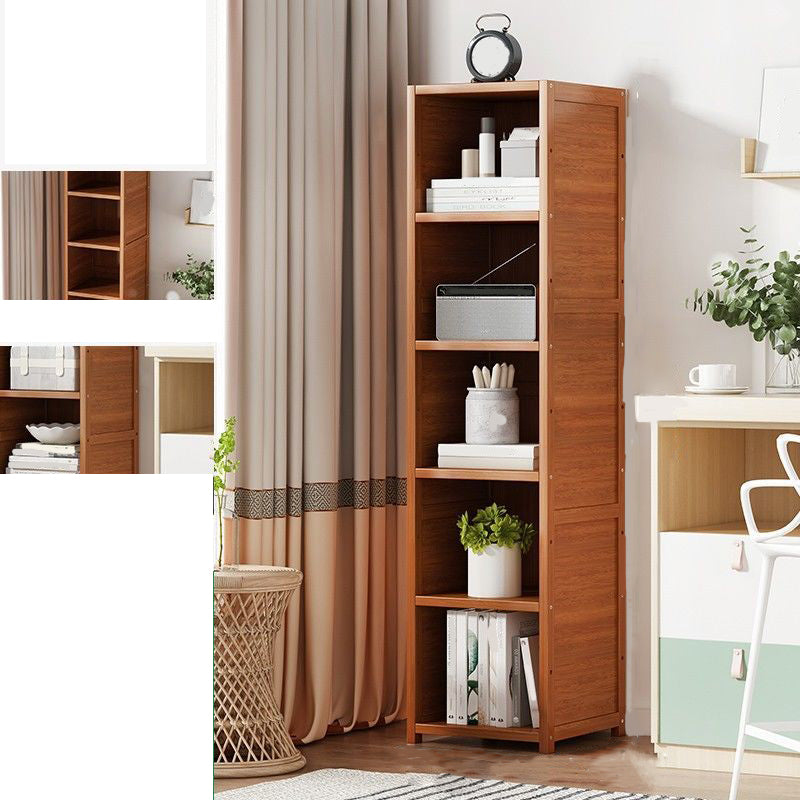 Modern Solid Bamboo Bookcase Stackable Bookshelf for Home Office