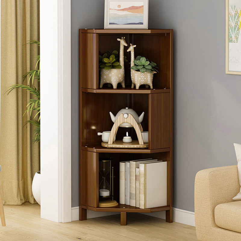 Modern Solid Bamboo Bookcase Stackable Bookshelf for Home Office