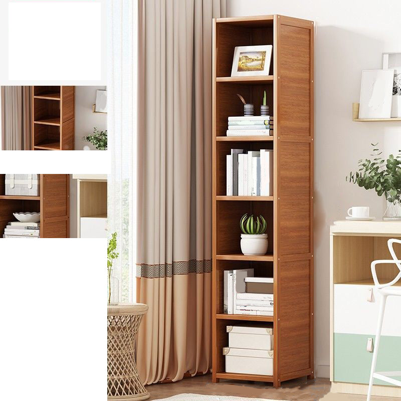 Modern Solid Bamboo Bookcase Stackable Bookshelf for Home Office