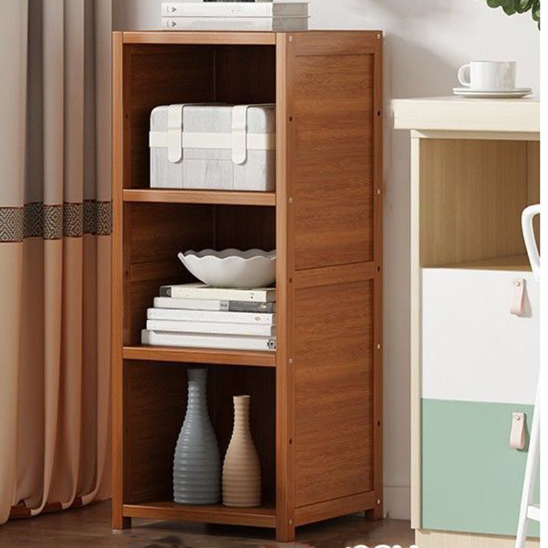 Modern Solid Bamboo Bookcase Stackable Bookshelf for Home Office