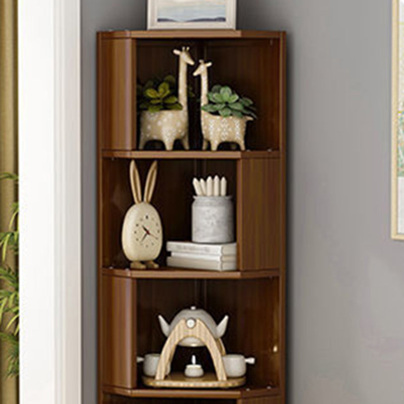 Modern Solid Bamboo Bookcase Stackable Bookshelf for Home Office